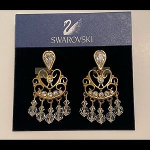 Swarovski Clip On Tear Drop Chandelier 2”